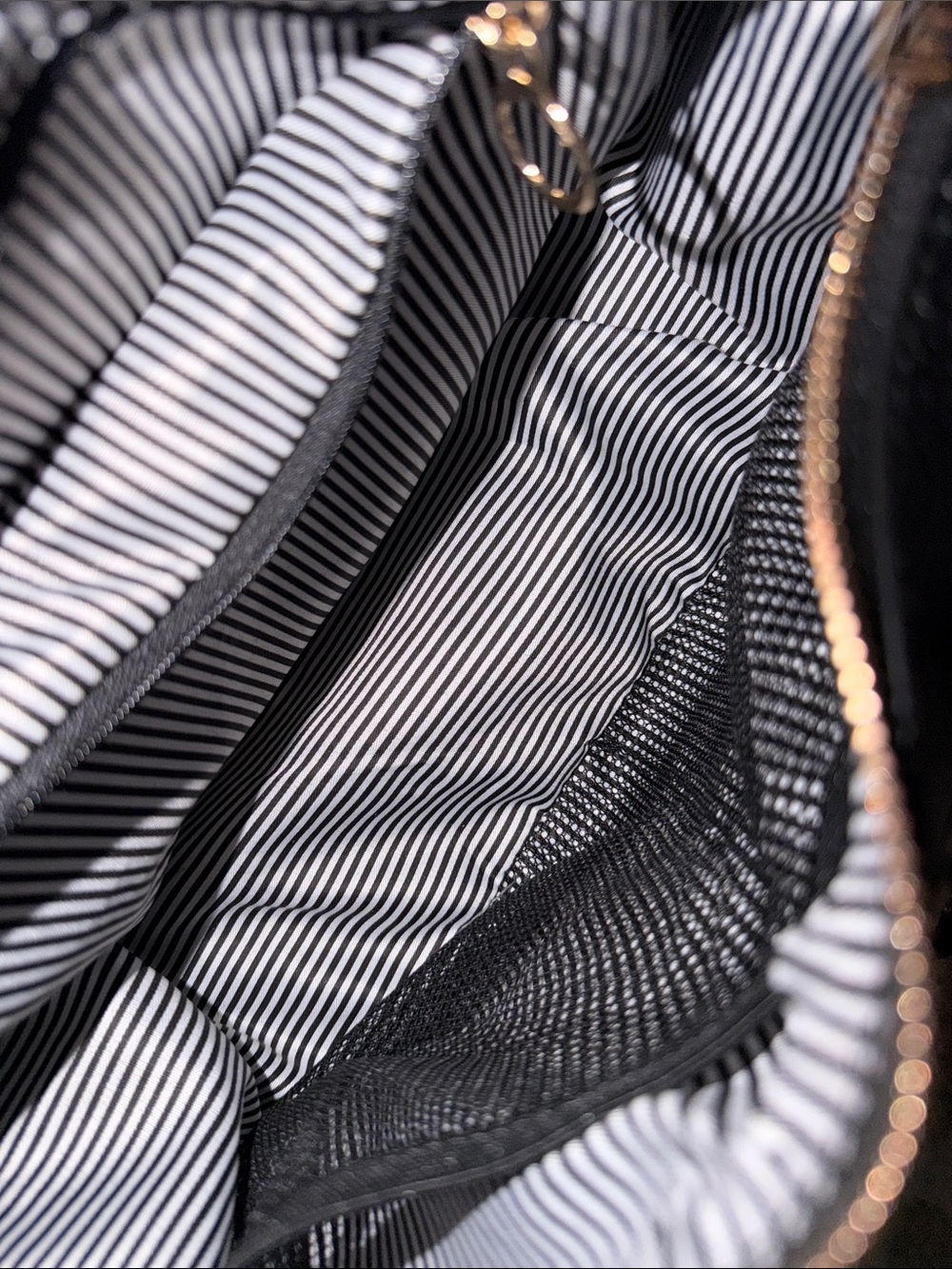 Black & White Checker Shoulder Bag with Iridescent Chain - Picture 2 of 4